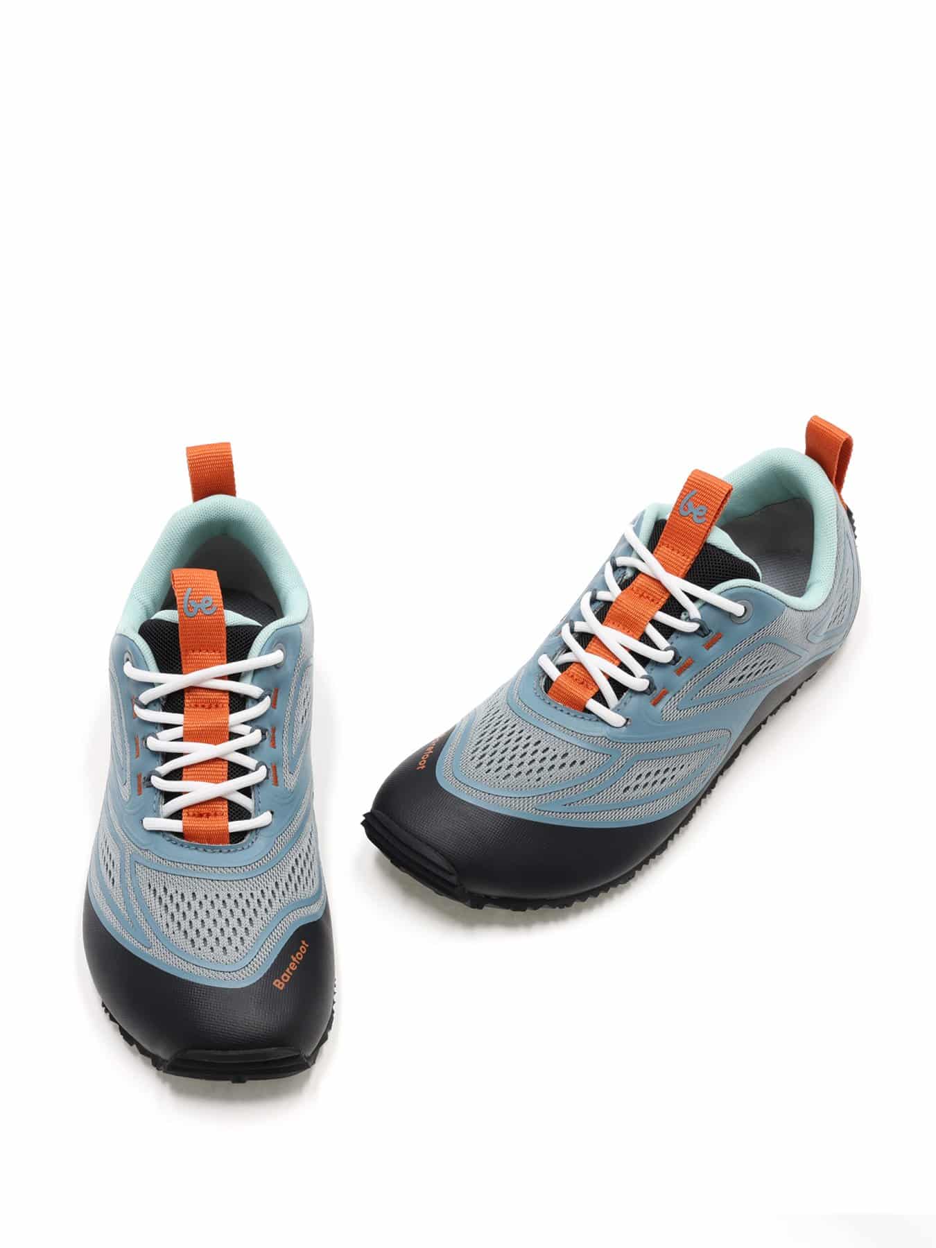 Pair of Be Lenka Trailtech Slate Blue barefoot hiking shoes with wide toe box and zero drop sole