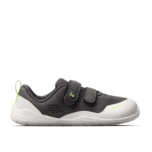 Be Lenka Nubo Kids Grey barefoot children's sneakers side view with breathable mesh upper and white MotionGrip sole