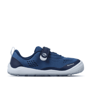 Be Lenka Nubo Preschool Blue barefoot toddler sneakers side view with breathable mesh upper and white MotionGrip sole
