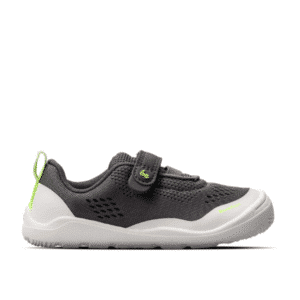Be Lenka Nubo Preschool Grey barefoot toddler sneakers side view with breathable mesh upper and white MotionGrip Preschool sole