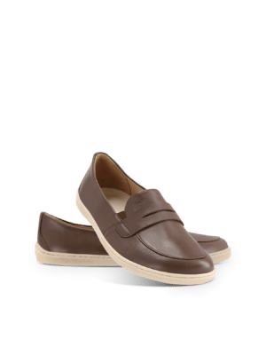 Two-tone dark brown and beige minimalist shoes for women