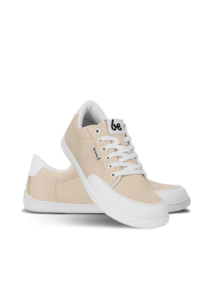 Front view of Be Lenka Rebound Sand showing laces and wide fit