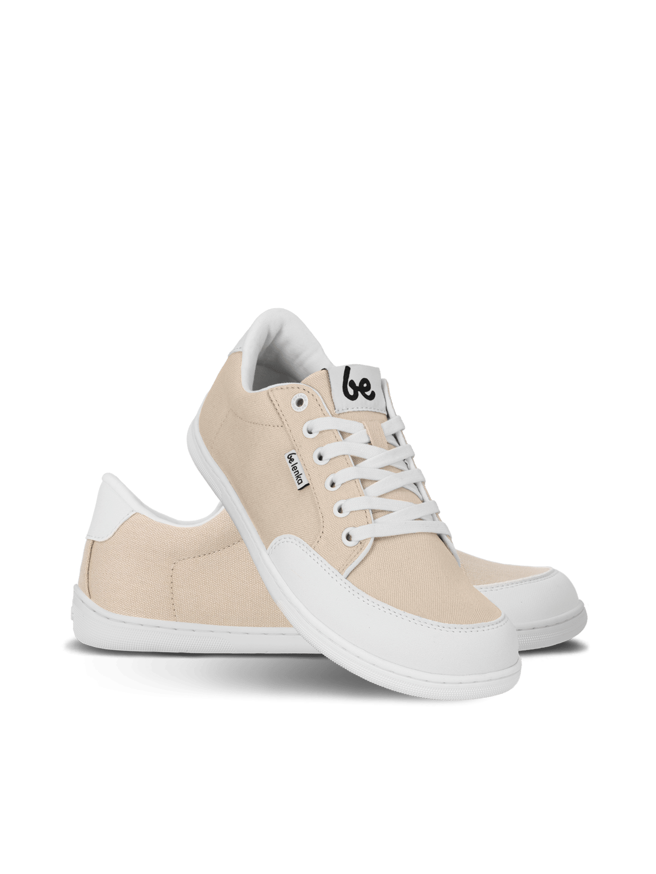 Front view of Be Lenka Rebound Sand showing laces and wide fit
