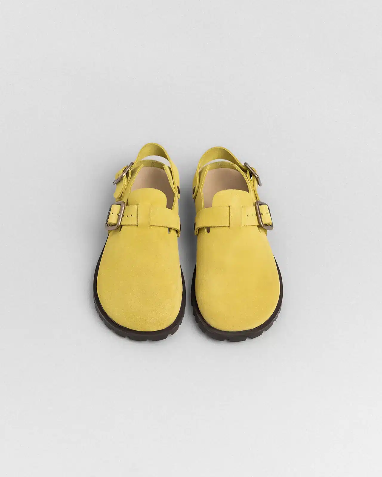 Pair of Barebound IKAROS II Vintage Olive barefoot clogs handcrafted in Portugal