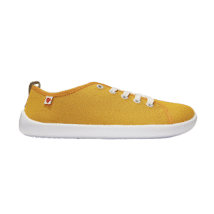 Anatomic Natural Canvas 1N04 yellow barefoot canvas sneakers profile view with white 5mm TPU sole