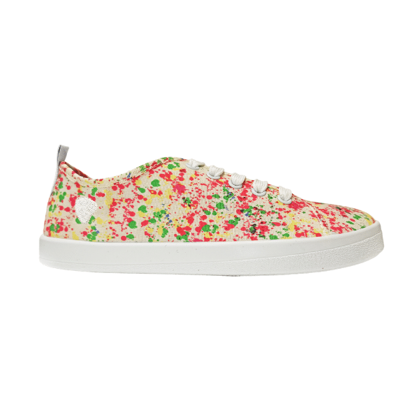 Anatomic Starter A15 multicolour barefoot canvas sneakers profile view with white 6mm rubber sole
