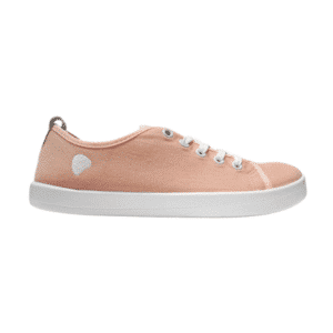 Anatomic Starter A21 peach barefoot canvas sneakers profile view with white 6mm rubber sole