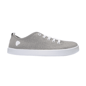 Anatomic Starter Eco AE05 grey barefoot recycled canvas sneakers profile view with white 6mm sole