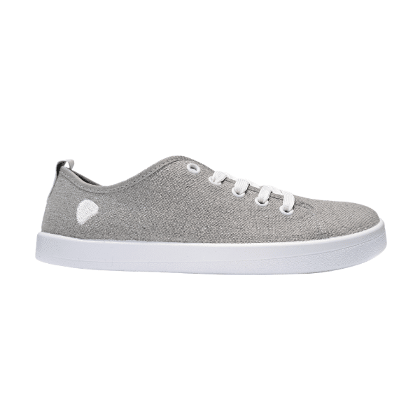 Anatomic Starter Eco AE05 grey barefoot recycled canvas sneakers profile view with white 6mm sole