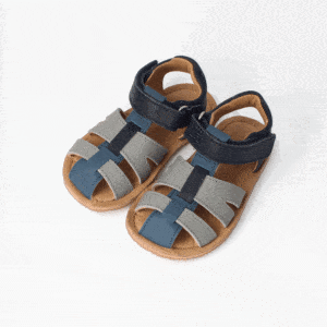 bLifestyle bellianaSTYLE Marine barefoot kids sandal side view showing flat zero drop rubber sole