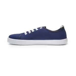Anatomic Starter A11 blue barefoot sneakers side view with 2-layer cotton canvas upper