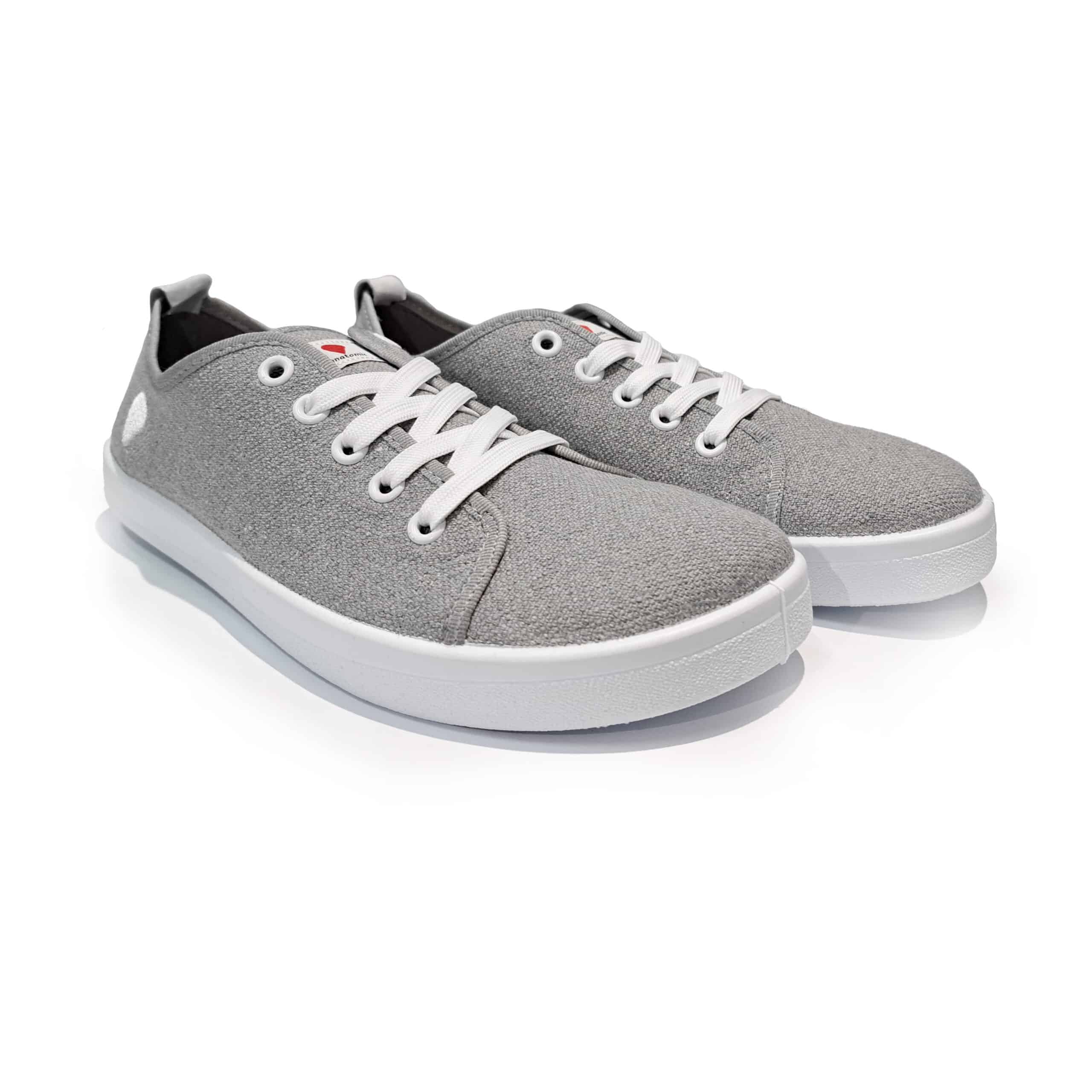 Pair of Anatomic Starter Eco AE05 grey barefoot sneakers made from recycled cotton