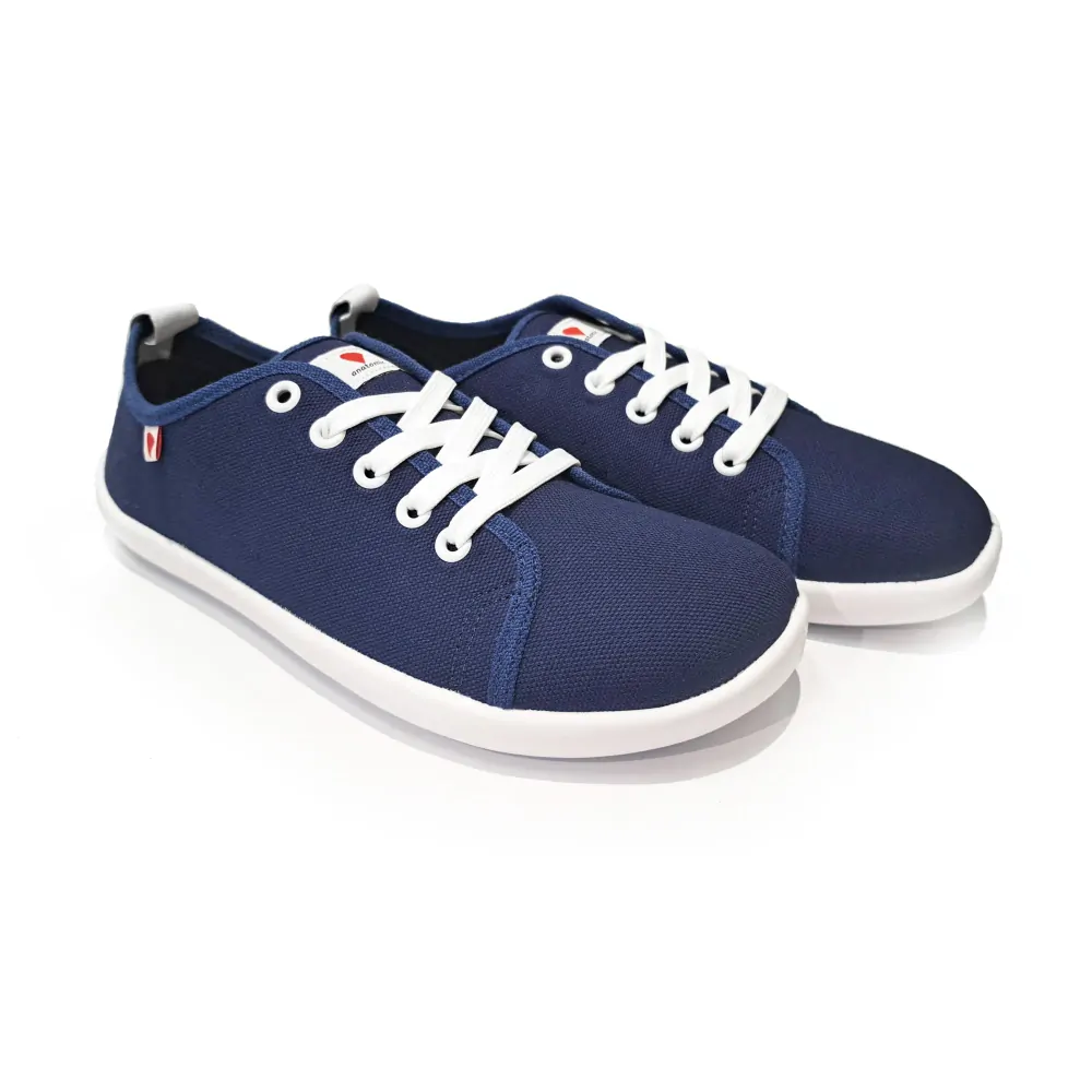 Pair of Anatomic Natural Canvas 1N04 blue barefoot canvas sneakers with anatomical toe box