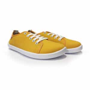 Pair of Anatomic Natural Canvas 1N04 yellow barefoot canvas sneakers with anatomical toe box
